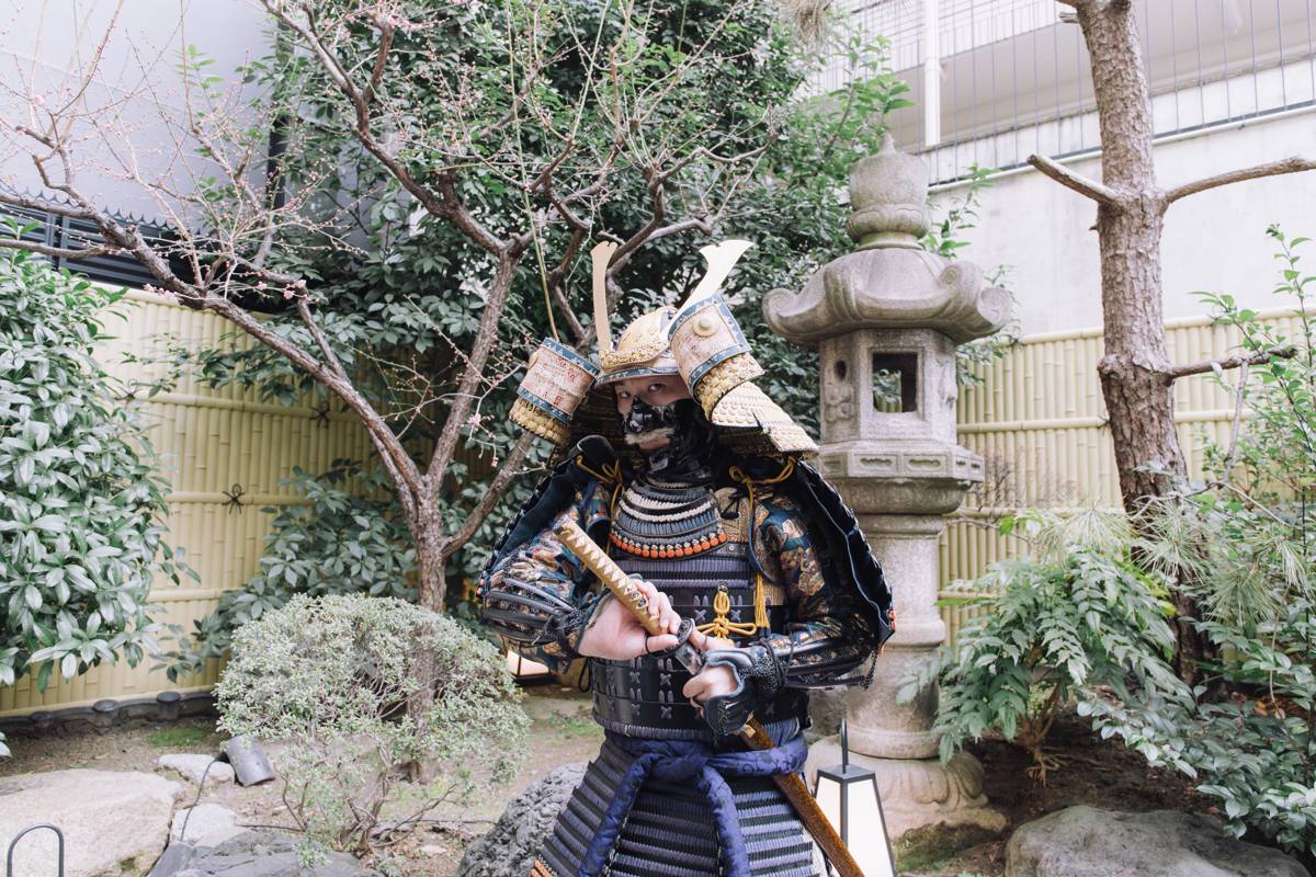Real samurai armor trial in Kyoto