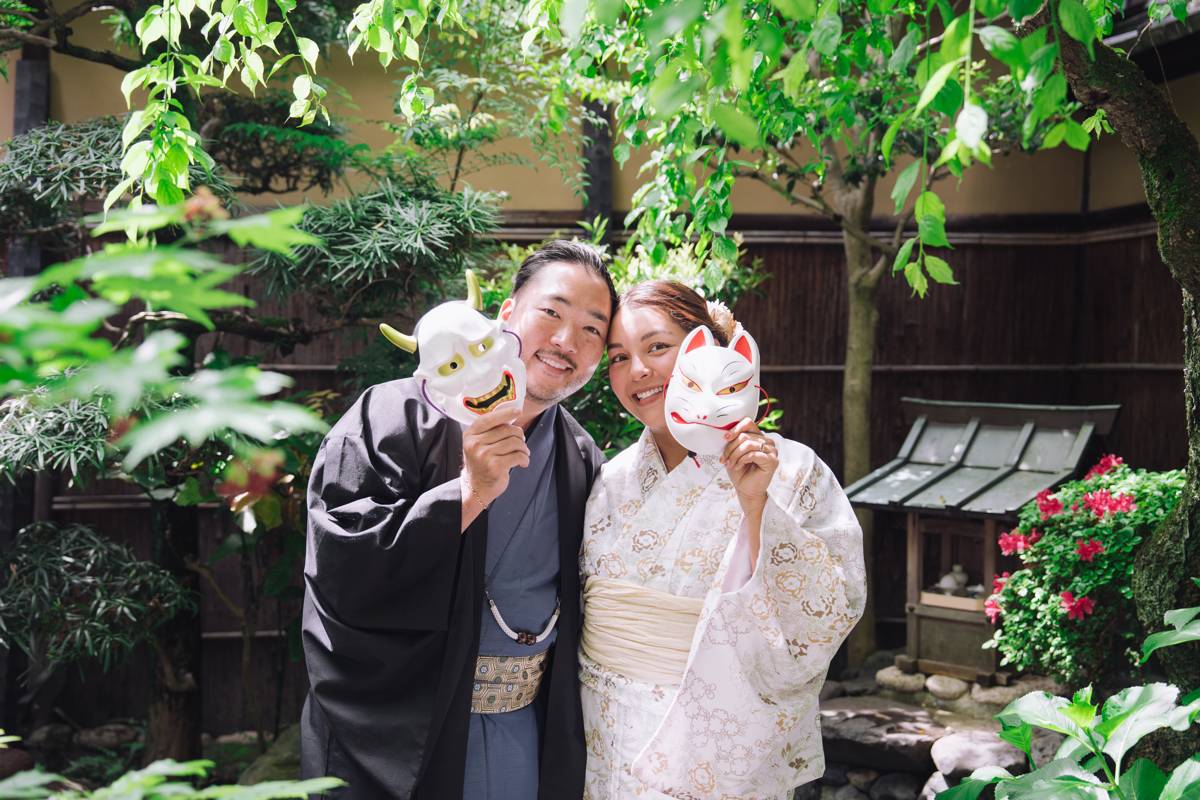 Kimono guest portrait with Kyoto atmosphere