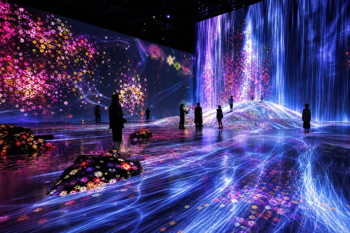 teamLab BioVortex Kyoto immersive indoor digital art experience