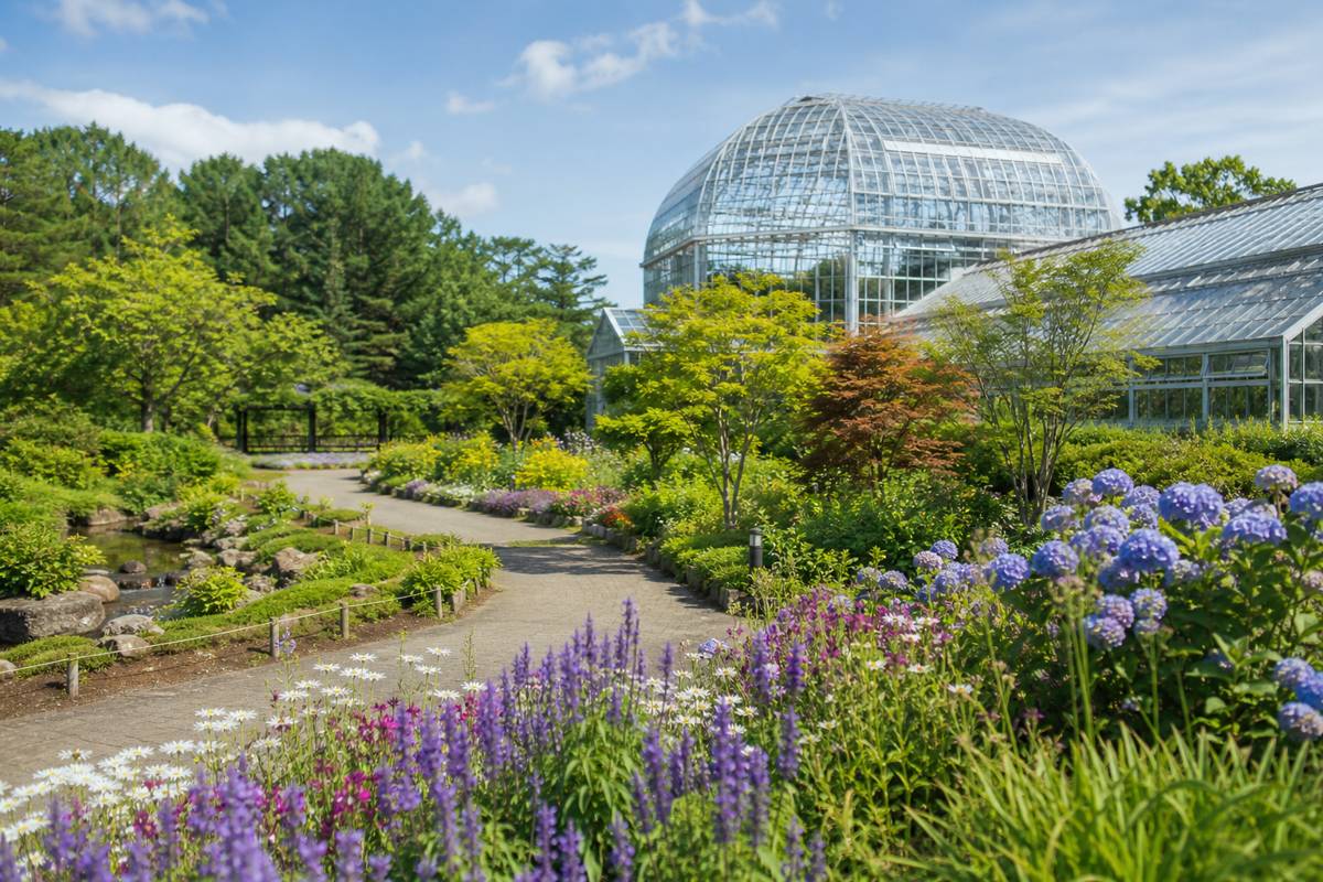 Kyoto Prefectural Botanical Garden flowers greenhouse local nature spot