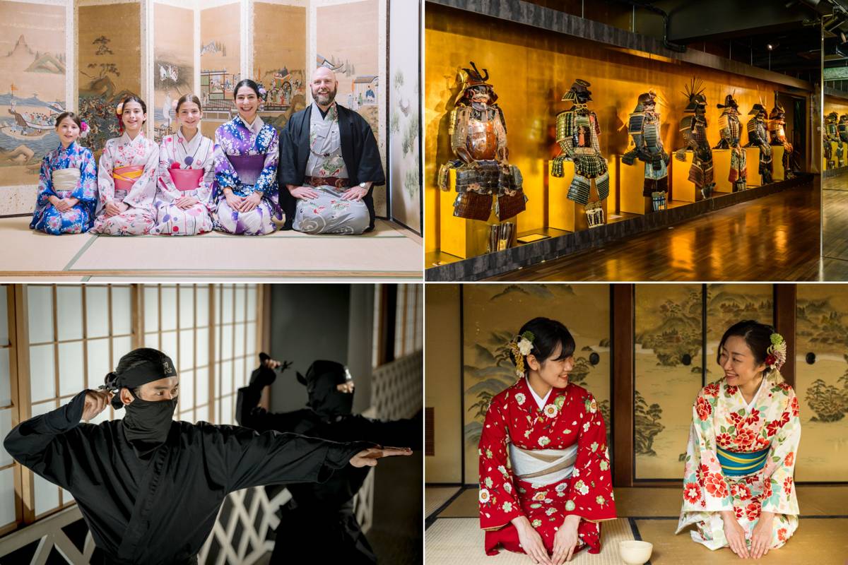 Kimono tea ceremony and Samurai Ninja Museum combo ticket in Kyoto
